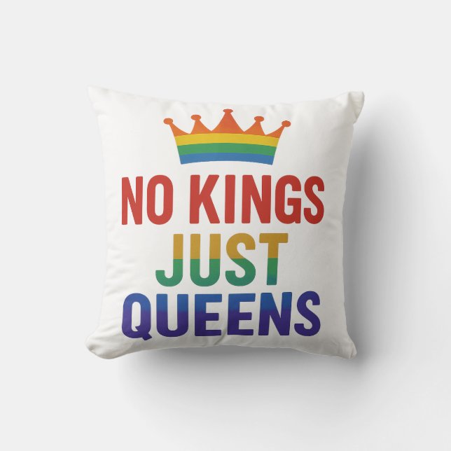 No Kings Just Queens Pride Throw Pillow Kissen (Vorderseite)