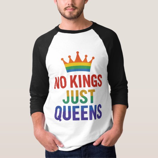 No Kings Just Queens Raglan T-shirt (Vorderseite)