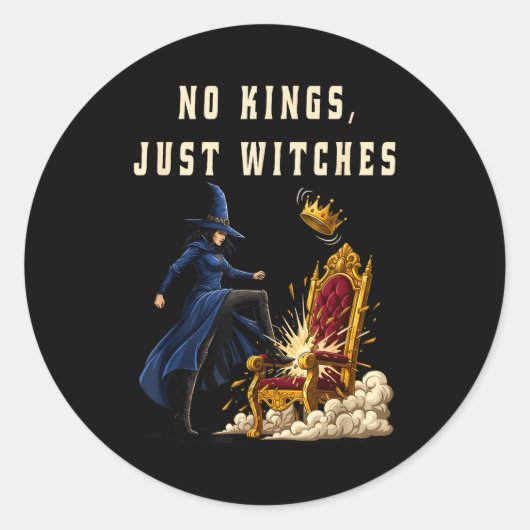 No Kings Just Witches Funny Witchcore Halloween Ar Runder Aufkleber (Vorderseite)