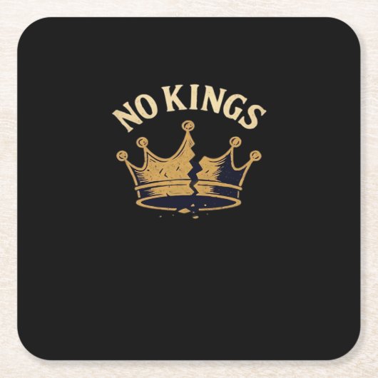 No Kings Minimal Clean Rechteckiger Pappuntersetzer (Vorderseite)