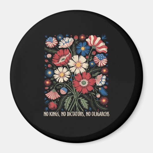 No Kings No Dictators No Oligarchs In America Funn Magnet (Vorne)