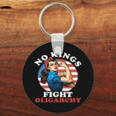 No Kings Oligarchy Retro Classic Schlüsselanhänger (Vorderseite)