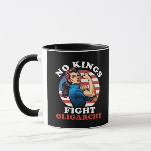 No Kings Oligarchy Retro Classic Tasse (Links)
