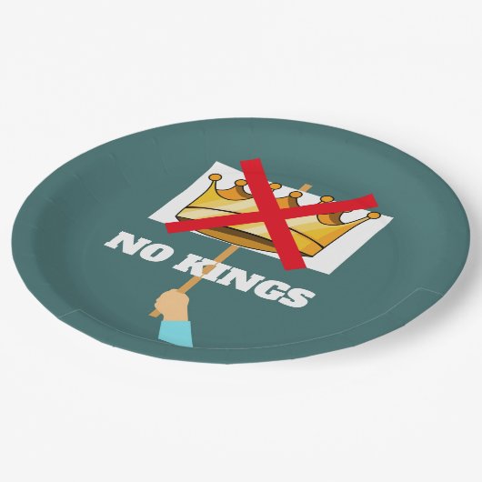 No Kings Paper Plate Pappteller (Schrägansicht)