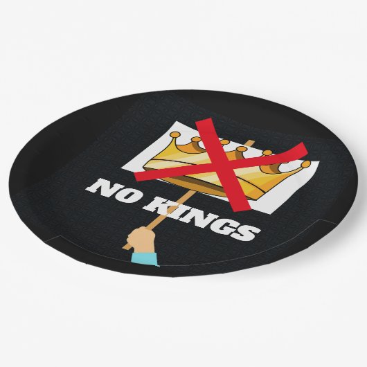 No Kings Paper Plate Pappteller (Schrägansicht)