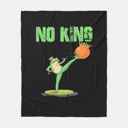 No Kings Portland Frog Protest – Funny Anti-Author Fleecedecke (Vorderseite)