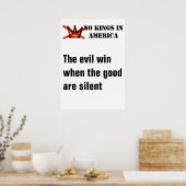 No Kings poster - Evil Wins When Good Are Silent (Küche)