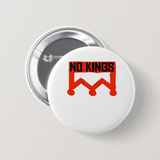 No Kings Protest Graphic Grunge Crown American Cl Button (Vorne & Hinten)