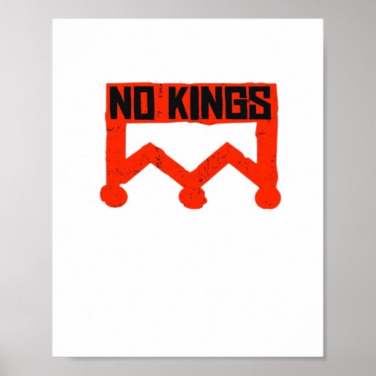 No Kings Protest Graphic Grunge Crown American Cl Poster (Vorne)
