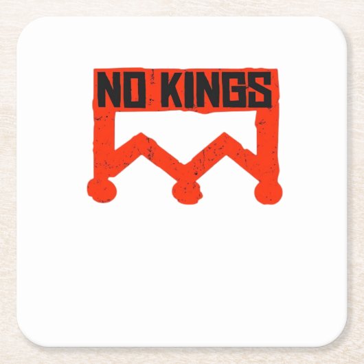 No Kings Protest Graphic Grunge Crown American Cl Rechteckiger Pappuntersetzer (Vorderseite)