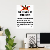 No Kings Protest Poster - FDR Zitat - Mut (Heimbüro)