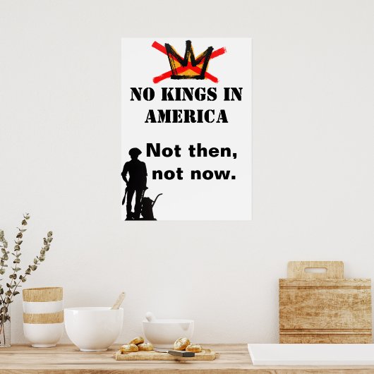 No Kings Protest poster - Not then, not now (Küche)