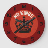 No Kings Protest Symbol Große Wanduhr (Vorderseite)