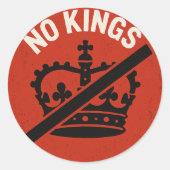 No Kings Protest Symbol Runder Aufkleber (Vorderseite)