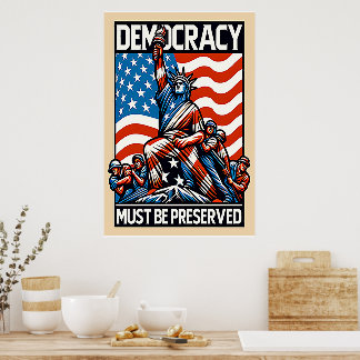 No Kings Save Democracy  Poster