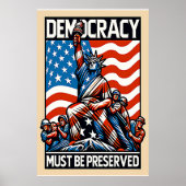 No Kings Save Democracy  Poster (Vorne)