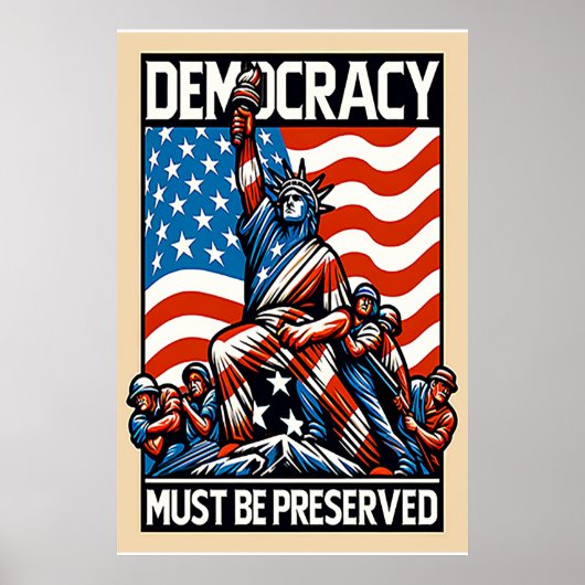 No Kings Save Democracy  Poster (Vorne)