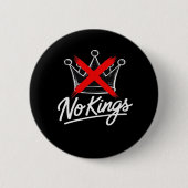 No Kings Simple Crown Artistic Design Button (Vorderseite)