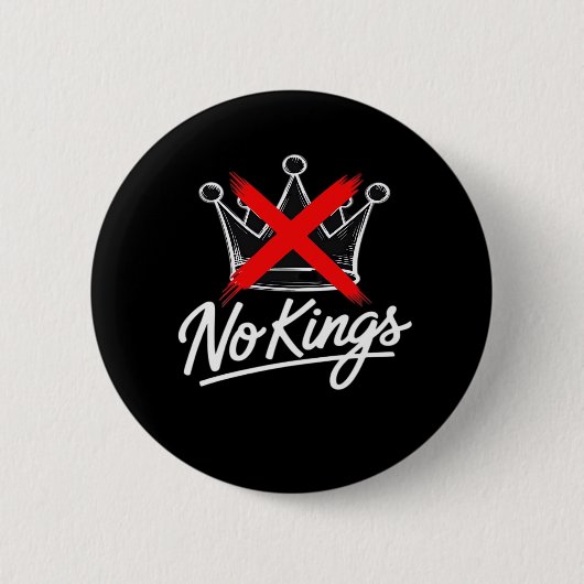 No Kings Simple Crown Artistic Design Button (Vorderseite)