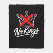 No Kings Simple Crown With Cross Artistic Design Fleecedecke (Vorderseite)