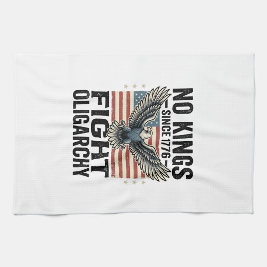 No Kings Since 1776 Patriotic Eagle Vintage Shirt  Geschirrtuch (Horizontal)