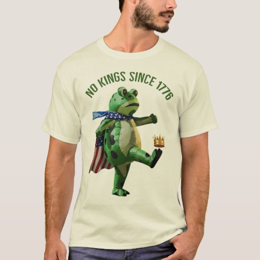 No Kings Since 1776 Portland Frog | Kicking Crown T-Shirt (Vorderseite)