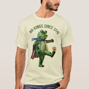 No Kings Since 1776 Portland Frosch Trittende Kr T-Shirt