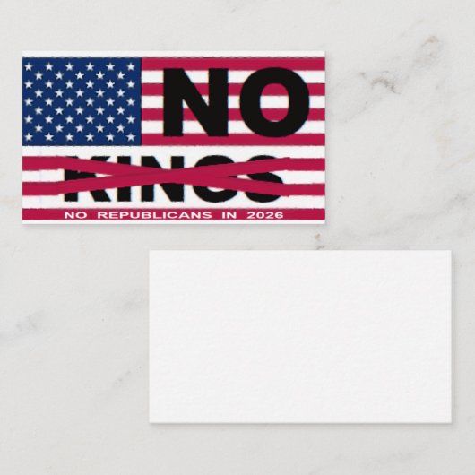 NO KINGS TELEFONNUMMERKARTE (Vorne/Hinten)