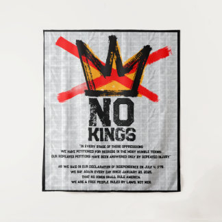 NO KINGS Unabhängigkeitserklärung WIEDER Wandteppich