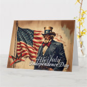 No Kings Uncle Sam Independence Day Art Karte (Gelbe Blume)