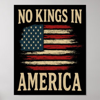No Kings Vintag Patriotic Freedom Usa Lib Poster