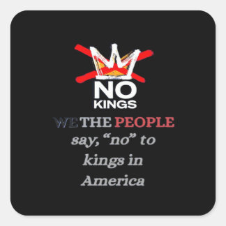 No Kings We the People Freedom Classic Style Quadratischer Aufkleber