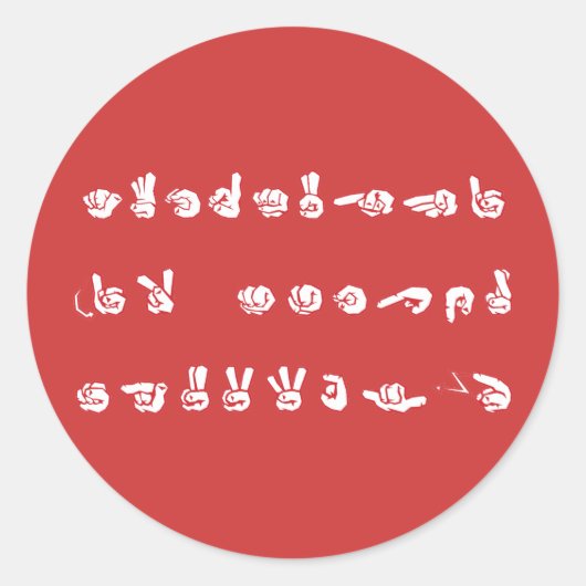 No L ASL Graffiti Runder Aufkleber (Vorderseite)