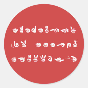 No L ASL Graffiti Runder Aufkleber