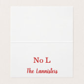 No L Mini Joke Weihnachtskarte Visitenkarten (Innenseite Aufgefaltet)