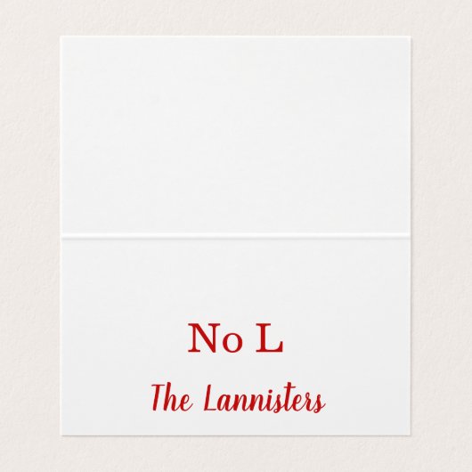 No L Mini Joke Weihnachtskarte Visitenkarten (Innenseite Aufgefaltet)