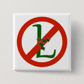 NO-, L Weihnachten-Quadrat-Weihnachtsknopf Button (Vorderseite)