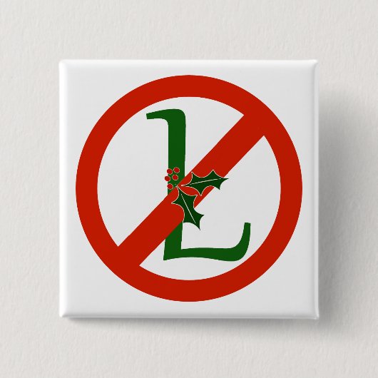 NO-, L Weihnachten-Quadrat-Weihnachtsknopf Button (Vorderseite)