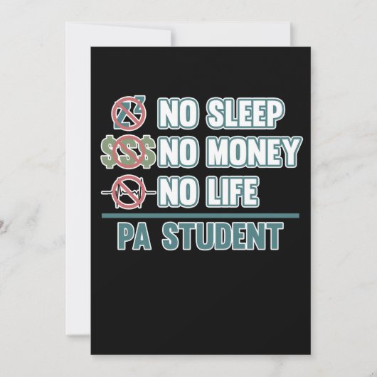No Life PA Student Arzt Assistant Medical Grea Einladung (Vorderseite)