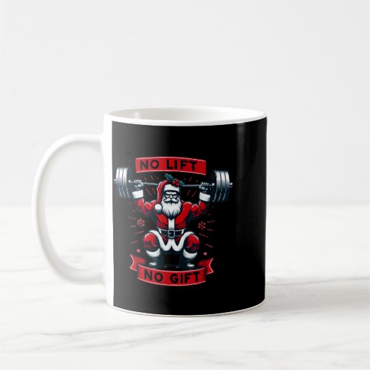 No Lift No Gift Christmas Santa Gym Squat Weightli Kaffeetasse (Links)