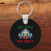 No Lift No Gift Funny Workout Santa Christmas Gym Schlüsselanhänger (Vorderseite)