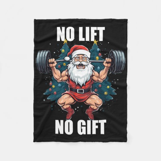 No Lift No Gift Santa Claus Christmas Gym Bodybuil Fleecedecke (Vorderseite)