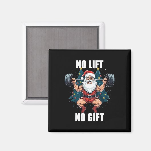 No Lift No Gift Santa Claus Christmas Gym Bodybuil Magnet (Vorderseite/Rückseite)
