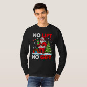 No Lift No Present Xmas Santa Weightlifter Workout T-Shirt (Vorne ganz)