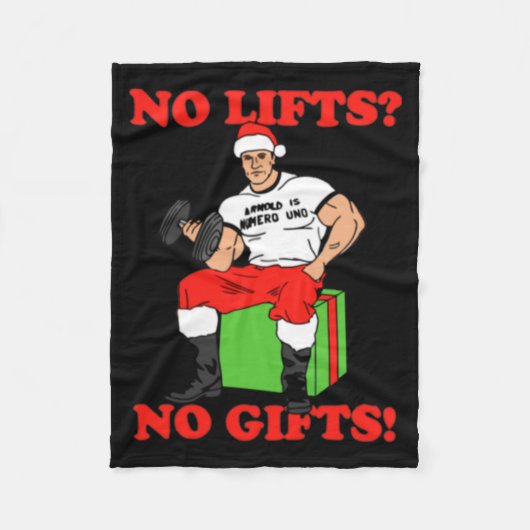 No Lifts No Arnold Schwarzenegger Christma Fleecedecke (Vorderseite)