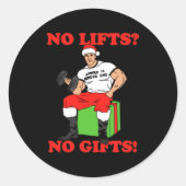No Lifts No Arnold Schwarzenegger Christma Runder Aufkleber (Vorderseite)
