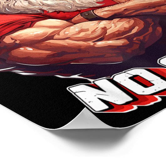 No Lifts No Bodybuilder Fitness Santa Christmas Poster (Ecke)
