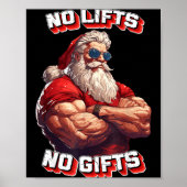 No Lifts No Bodybuilder Fitness Santa Christmas Poster (Vorne)