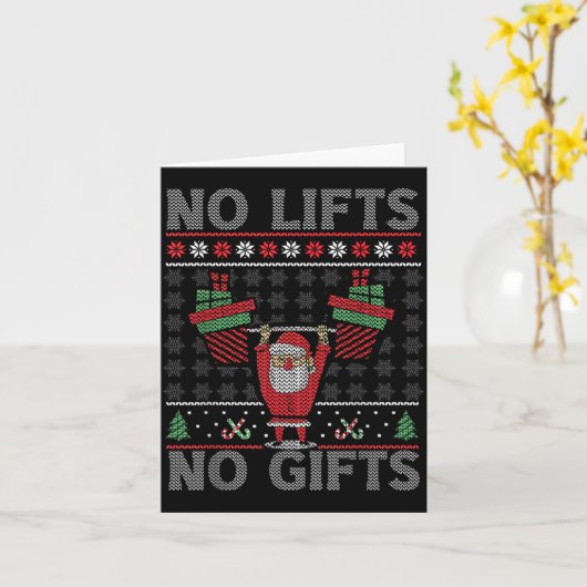 No Lifts No Christmas Gym Ugly Santa Karte (Gelbe Blume)