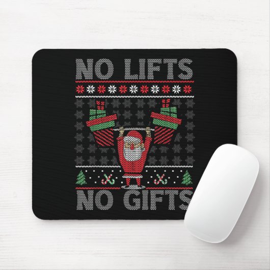 No Lifts No Christmas Gym Ugly Santa Mousepad (Mit Mouse)